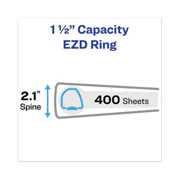 Avery® Heavy-duty View Binder With Durahinge, One Touch Ezd Rings-extra-wide Cover, 3 Ring, 1.5" Capacity, 11 X 8.5, White, (1319) freeshipping - TVN Wholesale